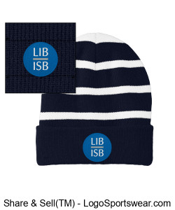 Sport-Tek® Striped Beanie with Solid Band Design Zoom