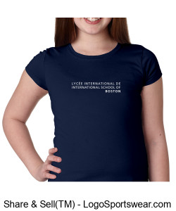 Youth Cap Sleeve T-shirt Navy Design Zoom